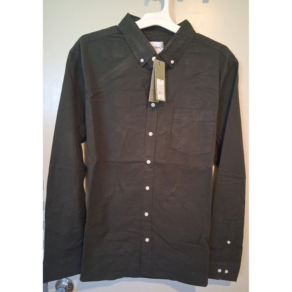 NEW! Men's Goodfellow & Co Olive Long Sleeve Button Down Shirt, Size XL - Picture 4 of 11